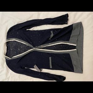 Brunello Cucinelli cardigan, size 0, blue with subtle sequins